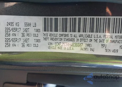 2017 Jeep Cherokee Latitude из США, поврежденный, VIN 1C4PJMCS4HW636607